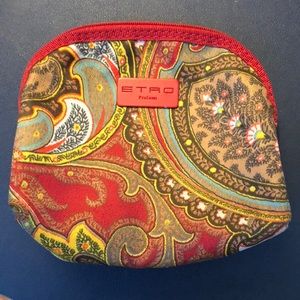 ETRO zip pouch, red paisley print